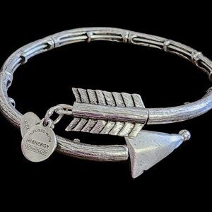 Alex and Ani Vintage 66 Love Struck Arrow Wrap Rafaelian Silver Bracelet